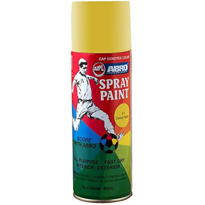 Abro SP-41 MULTIPURPOSE COLOUR SPRAY PAINT CAN FOR CARS AND BIKES (400ML, CANARY YELLOW, 1 PC) - Image 1